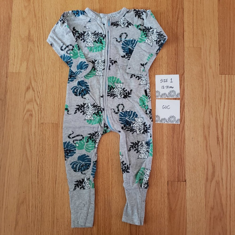 Bonds Wondersuit Grey Leopard Snake print size 1